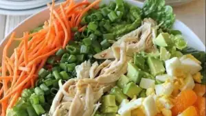 Assiette de crudité au poulet
